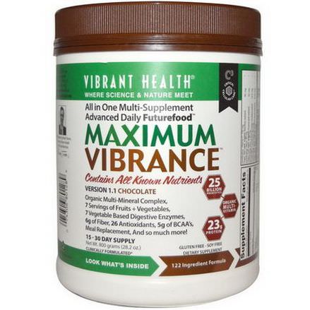 Vibrant Health, Maximum Vibrance, Version 1.1, Chocolate 800g