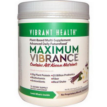 Vibrant Health, Maximum Vibrance, Version 2.0, Vanilla Bean 626.4g
