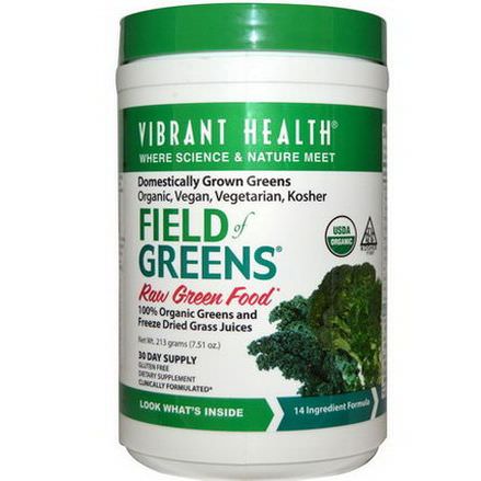 Vibrant Health, Organic, Field of Greens 213g