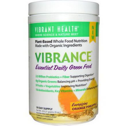 Vibrant Health, Vibrance, Essential Daily Green Food, Energizing Orange Pineapple 255.21g