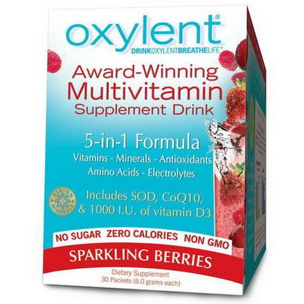 Vitalah, Oxylent, Multivitamin Supplement Drink, Sparkling Berries, 30 Packets 5.9g Each