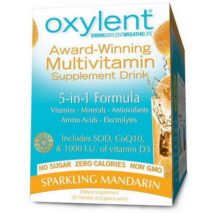 Vitalah, Oxylent, Multivitamin Supplement Drink, Sparkling Mandarin, 30 Packets 5.9g Each