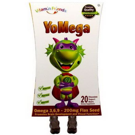 Vitamin Friends, YoMega Flax Seed, 20 Chocolate Yogurt Bears