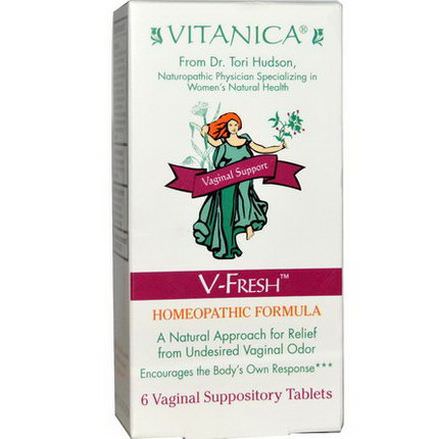 Vitanica, V-Fresh, Vaginal Support, 6 Vaginal Suppository Tablets