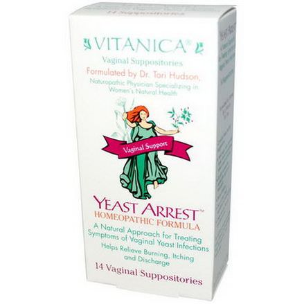 Vitanica, Yeast Arrest, Vaginal Support, 14 Vaginal Suppositories