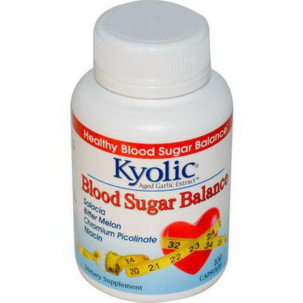 Wakunaga - Kyolic, Aged Garlic Extract, Blood Sugar Balance, 100 Capsules