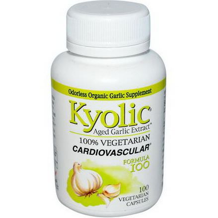 Wakunaga - Kyolic, Aged Garlic Extract, Cardiovascular Formula 100, 100 Veggie Caps