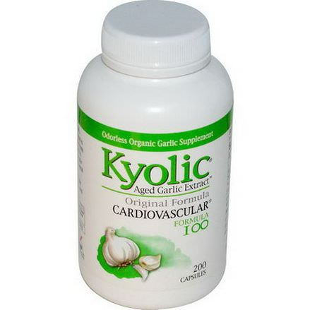 Wakunaga - Kyolic, Aged Garlic Extract, Cardiovascular, Formula 100, 200 Capsules