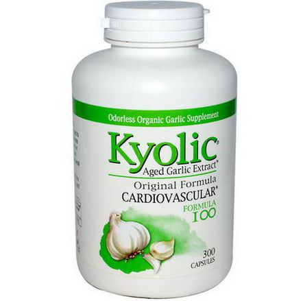 Wakunaga - Kyolic, Aged Garlic Extract, Cardiovascular, Formula 100, 300 Capsules