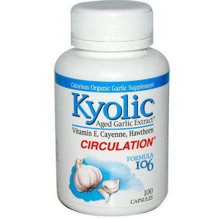 Wakunaga - Kyolic, Aged Garlic Extract, Circulation, Formula 106, 100 Capsules
