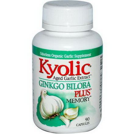 Wakunaga - Kyolic, Aged Garlic Extract, Ginkgo Biloba Plus, 90 Capsules