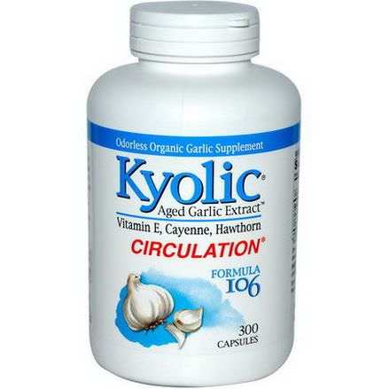 Wakunaga - Kyolic, Aged Garlic Extract, Odorless, Formula 106, 300 Capsules