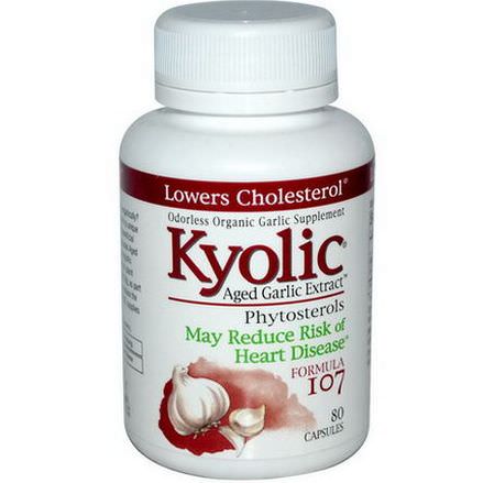 Wakunaga - Kyolic, Aged Garlic Extract, Phytosterols, Formula 107, 80 Capsules
