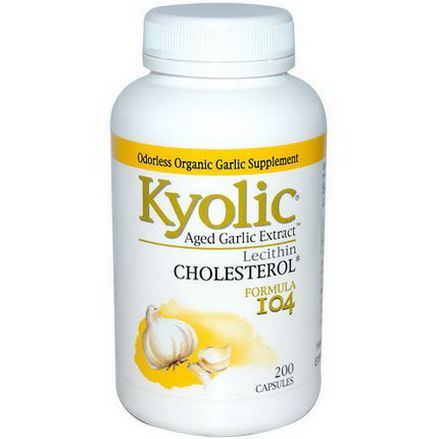 Wakunaga - Kyolic, Aged Garlic Extract with Lecithin, Cholesterol Formula 104, 200 Capsules
