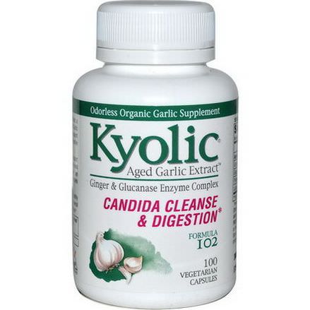 Wakunaga - Kyolic, Candida Cleanse&Digestion Formula 102, 100 Veggie Caps