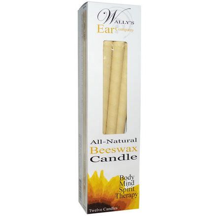 Wally's Natural Products, All-Natural Beeswax Candle, 12 Candles