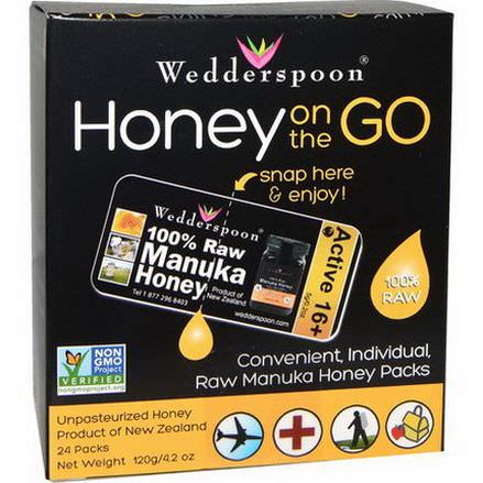 Wedderspoon Organic, Inc. Honey on the Go, 24 Packs 5g Each
