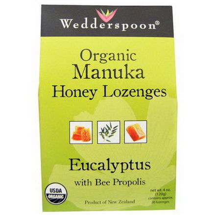 Wedderspoon Organic, Inc. Organic Manuka Honey Lozenges, Eucalyptus with Bee Propolis 120g
