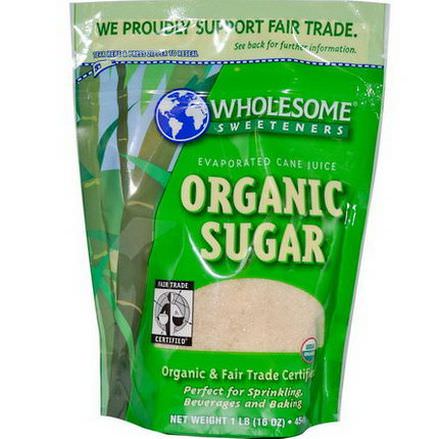 Wholesome Sweeteners, Inc. Organic Sugar, Evaporated Cane Juice 454g