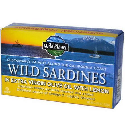 Wild Planet, Wild Sardines In Extra Virgin Oil with Lemon 125g