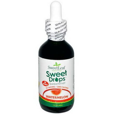 Wisdom Natural, SweetLeaf Liquid Stevia, Sweet Drops Sweetener, Watermelon 60ml