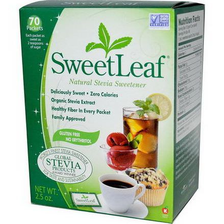 Wisdom Natural, SweetLeaf, Natural Stevia Sweetner 70 Packets