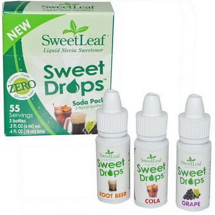 Wisdom Natural, SweetLeaf, Sweet Drops, Soda Pack, 3 Flavor Bottles 6ml Each