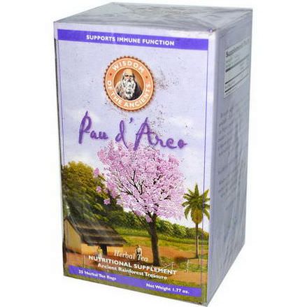 Wisdom Natural, Wisdom of the Ancients, Pau d'Arco, Herbal Tea, 25 Herbal Tea Bags 2g Each