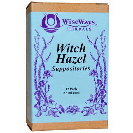 WiseWays Herbals, LLC, Witch Hazel Suppositories, 12 Pack, 2.5ml Each