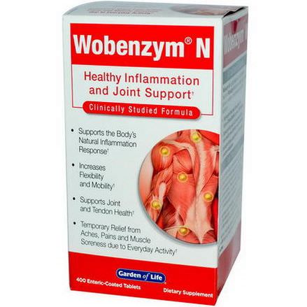 Wobenzym, Wobenzym N, Healthy Inflammation and Joint Support, 400 Enteric-Coated Tablets