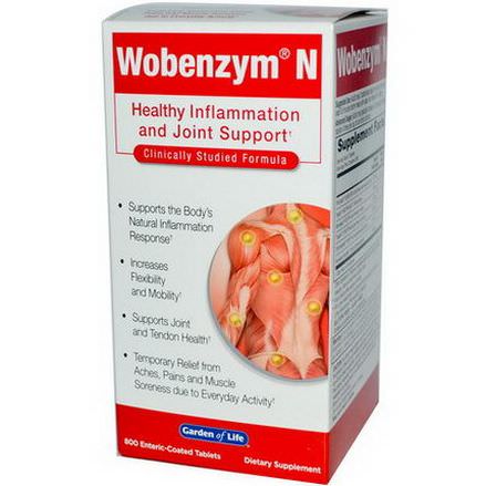 Wobenzym, Wobenzym N, Healthy Inflammation and Joint Support, 800 Enteric-Coated Tablets