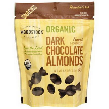Woodstock Farms, Organic, Dark Chocolate Almonds 184g