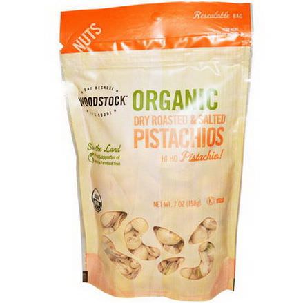 Woodstock Farms, Organic Pistachios, Dry Roasted&Salted 198g