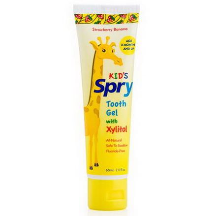 Xlear Inc Xclear, Kids Spry Tooth Gel, with Xylitol, Strawberry Banana 60ml