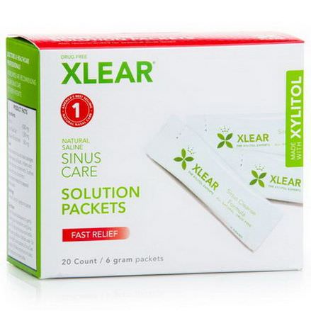 Xlear Inc Xclear, Sinus Care Solution Packets, Fast Relief, 20 Count, 6g Each