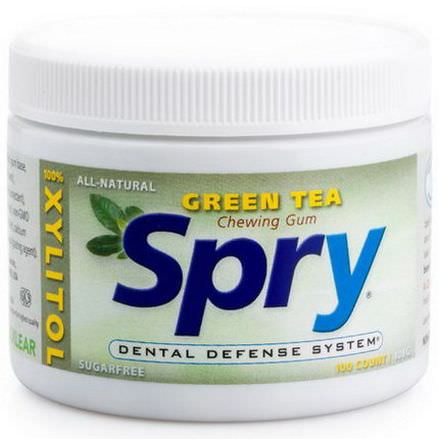 Xlear Inc Xclear, Spry, Chewing Gum, Green Tea, Sugar-Free, 100 Count 108g