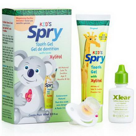 Xlear Inc Xclear, Spry, Kid's Tooth Gel, with Xylitol, Combo Pack 60ml