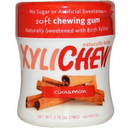 Xylichew Gum, Soft Chewing Gum, Cinnamon, 60 Pieces