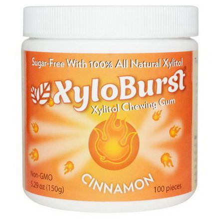 Xyloburst, Xylitol Chewing Gum, Cinnamon 150g, 100 Pieces