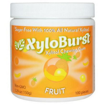 Xyloburst, Xylitol Chewing Gum, Fruit 150g, 100 Pieces