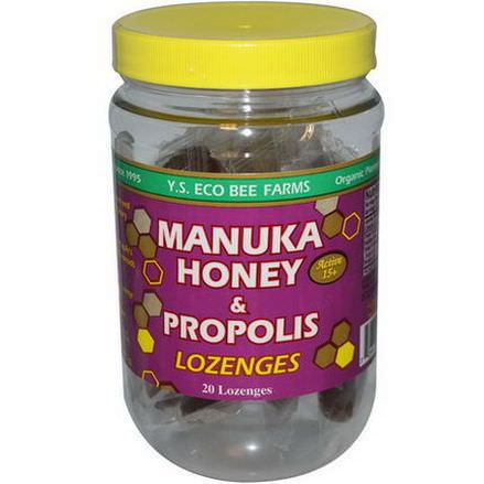 Y.S. Eco Bee Farms, Manuka Honey&Propolis Lozenges, Active 15+, 20 Lozenges 92g