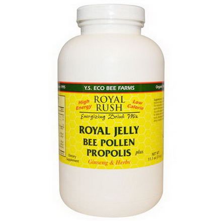 Y.S. Eco Bee Farms, Royal Rush Energizing Drink Mix, Royal Jelly, Bee Pollen, Propolis Plus Ginseng&Herbs 316g