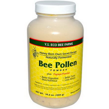 Y.S. Eco Bee Farms, Bee Pollen Powder, Plus Papaya Powder 300g