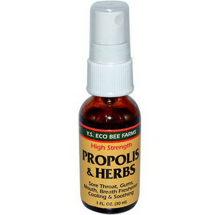 Y.S. Eco Bee Farms, Propolis&Herbs, High Strength, Spray 30ml