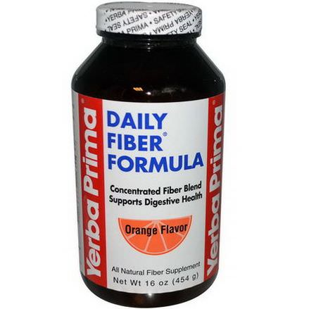 Yerba Prima, Daily Fiber Formula, Orange Flavor 454g