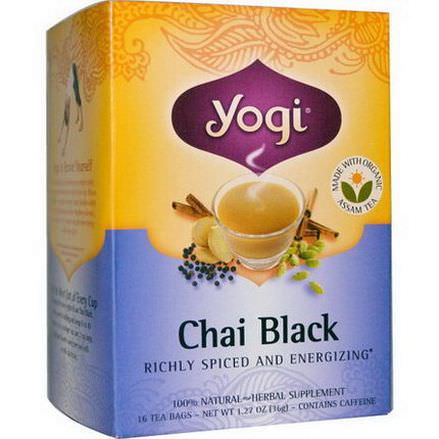 Yogi Tea, Chai Black, Caffeine, 16 Tea Bags 36g