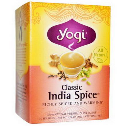 Yogi Tea, Classic India Spice, Caffeine Free, 16 Tea Bags 36g