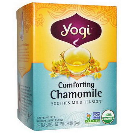Yogi Tea, Comforting Chamomile, Caffeine Free, 16 Tea Bags 24g