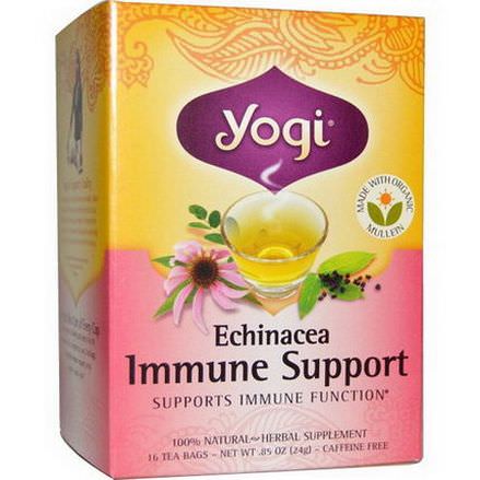 Yogi Tea, Echinacea Immune Support, Caffeine Free, 16 Tea Bags 24g