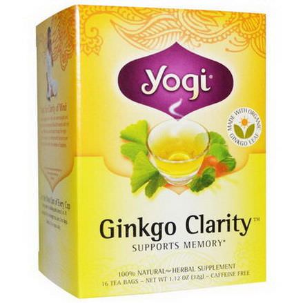 Yogi Tea, Ginkgo Clarity, Caffeine Free, 16 Tea Bags 32g